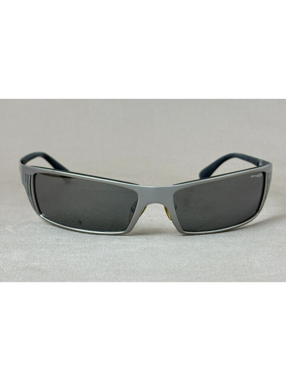 Vintage Arnette TRON 3032 504 6G Sunglasses Silver Metal Wrap Sport Y2K Mens